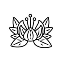 flor de loto delgada línea vector