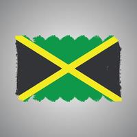 bandera de jamaica con pincel pintado de acuarela