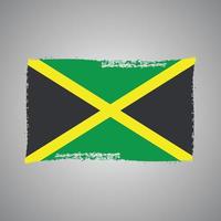 bandera de jamaica con pincel pintado de acuarela
