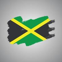 bandera de jamaica con pincel pintado de acuarela vector