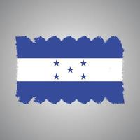 Honduras Flag With Watercolor Painted Brush vector