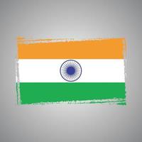 India Flag With Watercolor Painted Brush vector