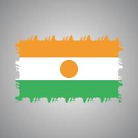 Niger Flag With Watercolor Painted Brush vector