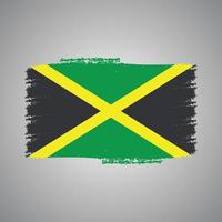 Jamaica Flag With Watercolor Painted Brush vector