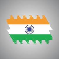 bandera de india con pincel pintado de acuarela vector