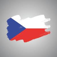 Czech Republic Flag With Watercolor Painted Brush vector