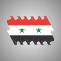 Syria Flag With Watercolor Painted Brush vector