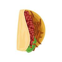 taco with beans and meat vector