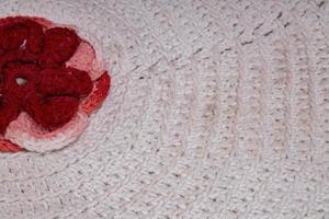 Red crochet rug photo