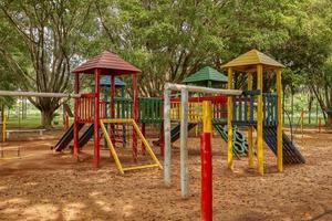 Cassilandia, Mato Grosso do Sul, Brazil, 2021 -Wooden children playground photo