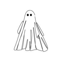 Halloween Ghost Continuous Lines vector