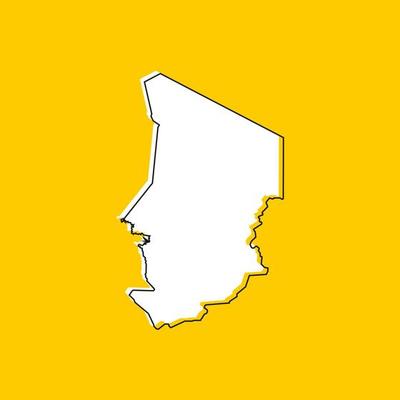 Vector Illustration of the Map of Chad on yellow Background