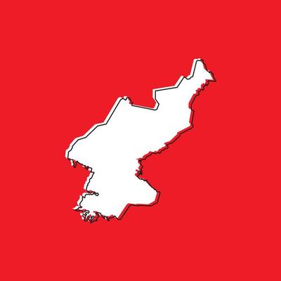 Vector Illustration of the Map of North Korea on red Background