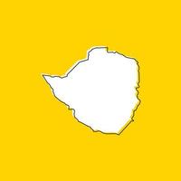 Vector Illustration of the Map of Zimbabwe on yellow Background