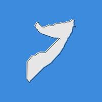 Ilustración vectorial del mapa de Somalia sobre fondo azul. vector