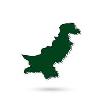 Ilustración vectorial del mapa verde de Pakistán sobre fondo blanco. vector