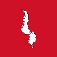 Vector Illustration of the Map of Malawi on red Background