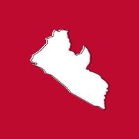 Vector Illustration of the Map of Liberia on red Background