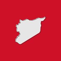 Vector Illustration of the Map of Syria on red Background