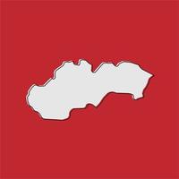 Vector Illustration of the Map of Slovakia on red Background