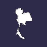 Vector Illustration of the Map of Thailand on Blue Background