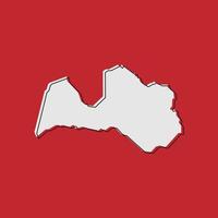 Vector Illustration of the Map of Latvia on red Background