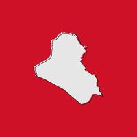 Vector Illustration of the Map of Iraq on red Background