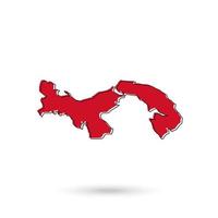 Panama red map on white background vector