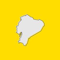 Ecuador map on yellow background vector