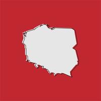 Vector Illustration of the Map of Poland on red Background