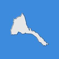 Vector Illustration of the Map of Eritrea on Blue Background