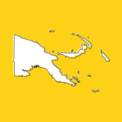 Vector Illustration of the Map of Papua New Guinea on yellow Background