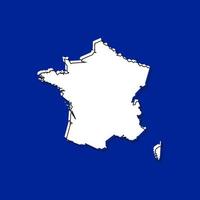 Vector Illustration of the Map of France on blue Background