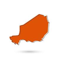 Ilustración vectorial del mapa naranja de Níger sobre fondo blanco. vector
