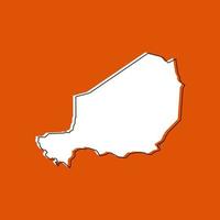 Vector Illustration of the Map of Niger on orange Background