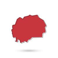 Vector Illustration of the red Map of Macedonia on White Background