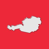 Vector Illustration of the Map of Austria on red Background