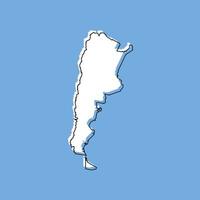 mapa de argentina sobre fondo azul vector
