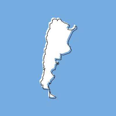 Argentina map on blue background