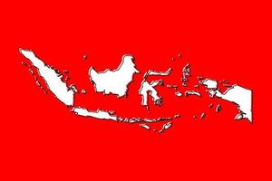 Vector Illustration of the Map of Indonesia on red Background