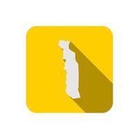 Map of Togo on yellow square with long shadow vector
