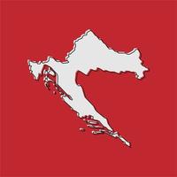 Vector Illustration of the Map of Croatia on red Background