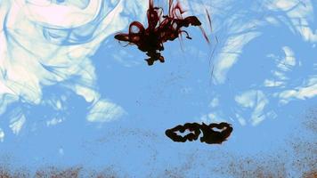 Ink Spread Flows Down in Aquarium Underwater video