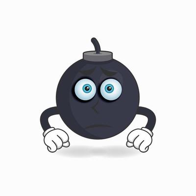 Boom mascot character with sad expression. vector illustration