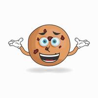 Cookies mascot character with a confused expression. vector illustration