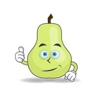 Guava mascot character with thumbs up bring. vector illustration