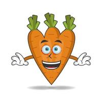Carrot mascot character with smile expression. vector illustration