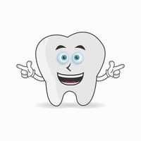 Tooth mascot character with smile expression. vector illustration