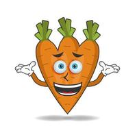 Carrot mascot character with a confused expression. vector illustration