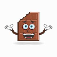 Chocolate mascot character with a confused expression. vector illustration